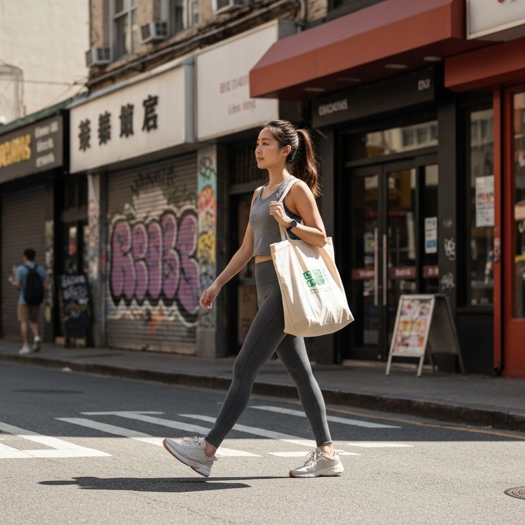 Active person in urban setting